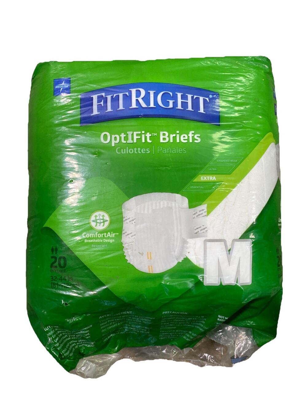 Medline FitRight OptiFit Briefs Adult M 32”- 44” Extra Absorbancy